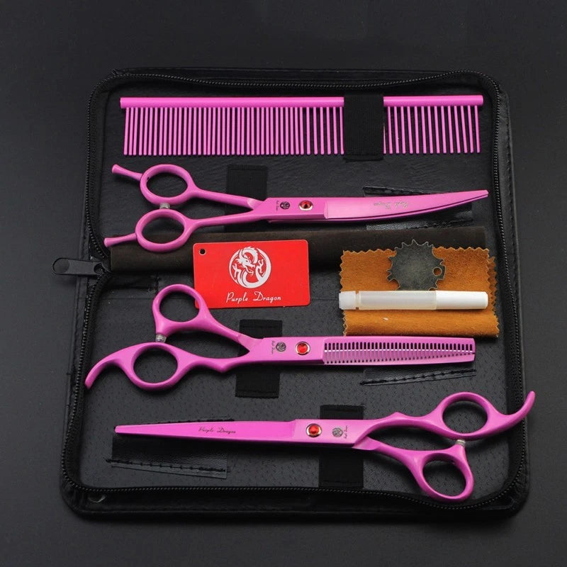 4Pcs/set 7 Inch Professional Pet Grooming Scissors Shears Dog Haircut Groom Set