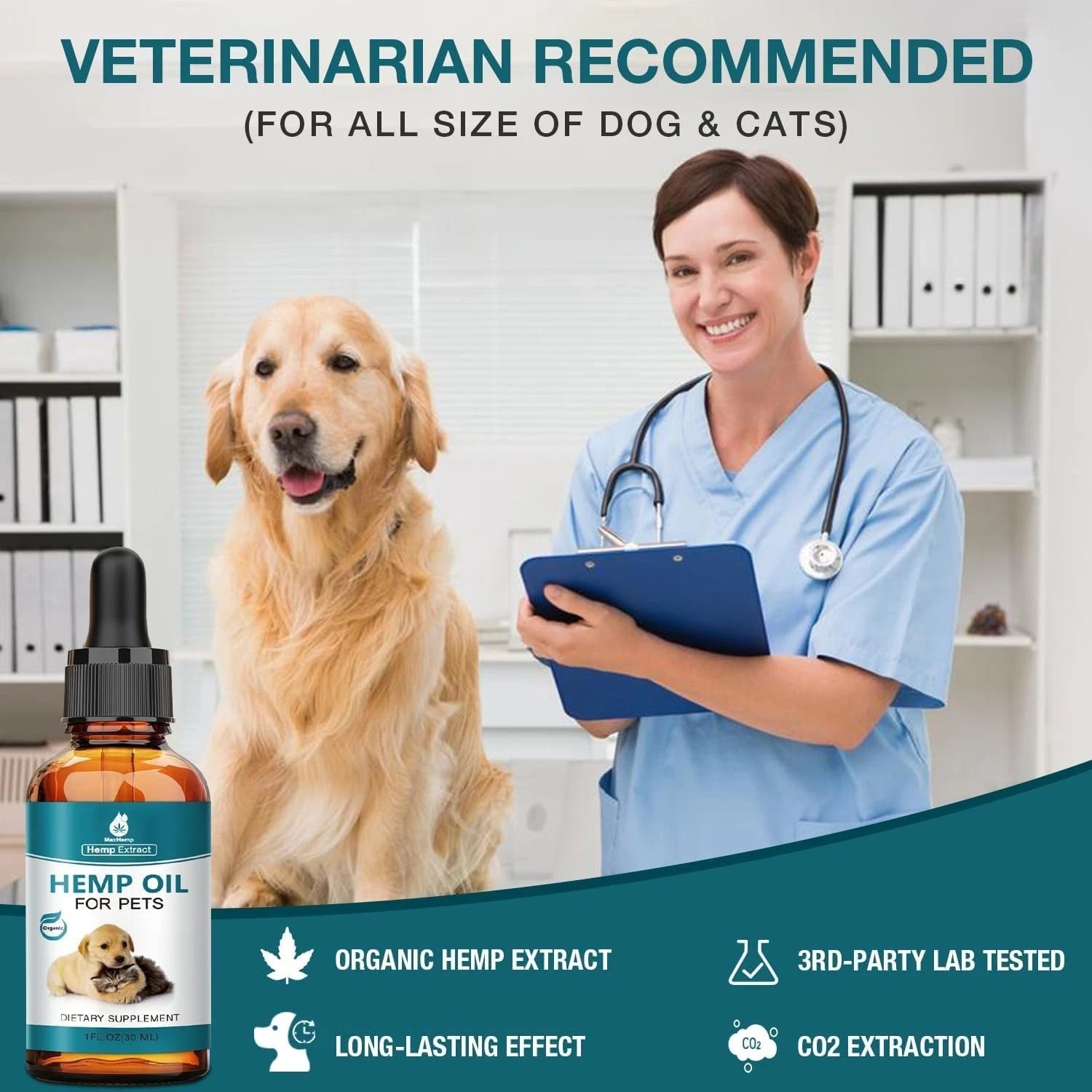 Pet Oil for Dogs and Cats Anxiety Stress Pain Relief Joint Hip Аrthritis Sleep A