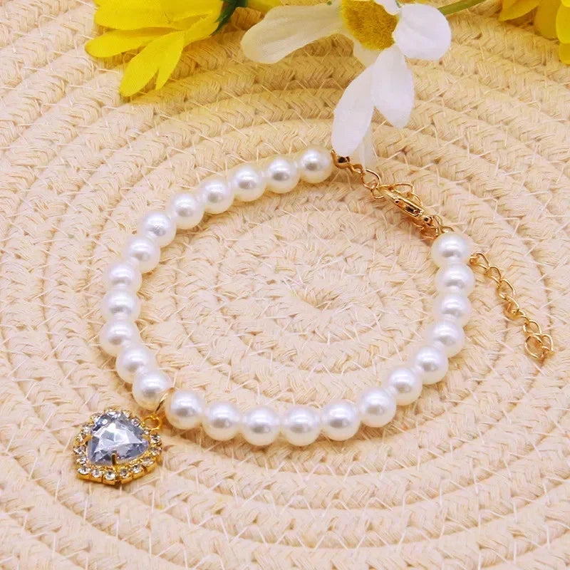 Pet Pearl Collar Dog Princess Necklace Cat Jewelry Cute Collar Puppy