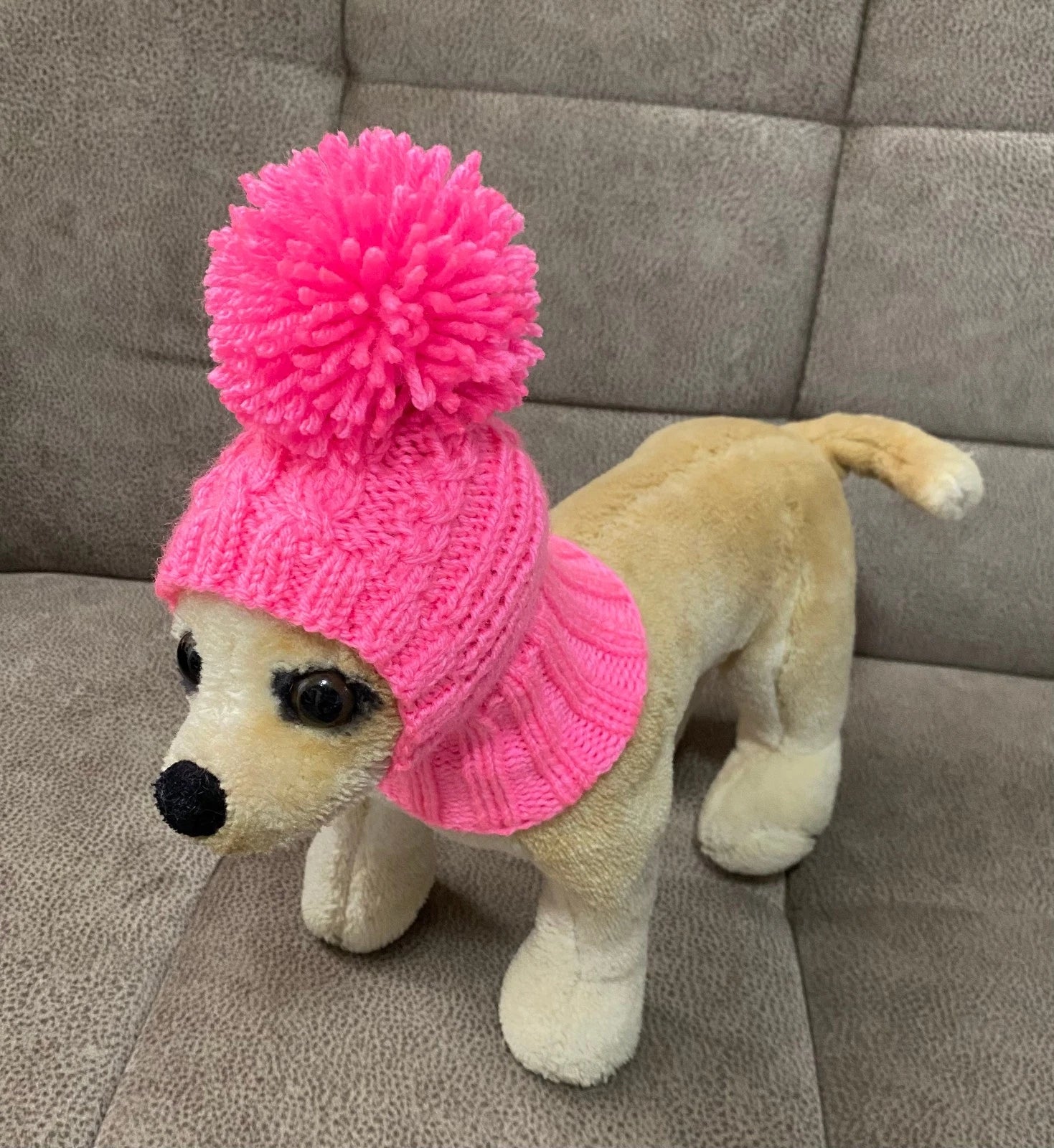 Pet clothes for small dog Knit Snow Hat with Pom Pom sizes XXS XS S nice Gift
