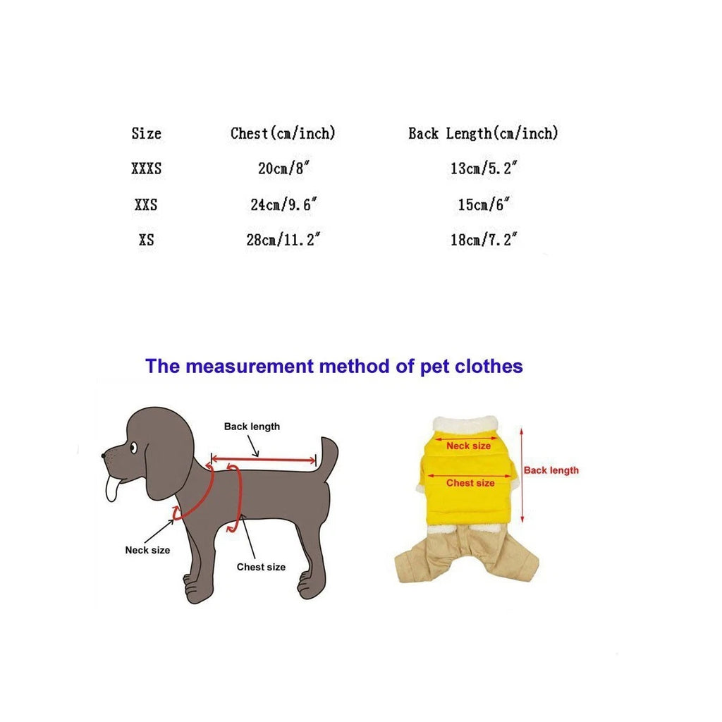 New Cartoon Warm Winter Mini Pet Clothing Clothes For Baby Puppy Small Cats Dogs