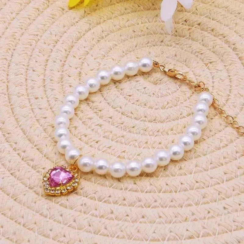 Pet Pearl Collar Dog Princess Necklace Cat Jewelry Cute Collar Puppy