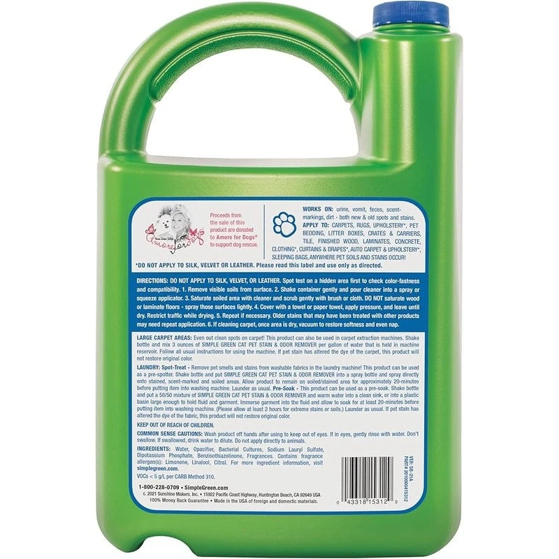 Enzyme Cleaner Stains Odors Urine Feces Vomit Carpet Upholstery Pet Safe New
