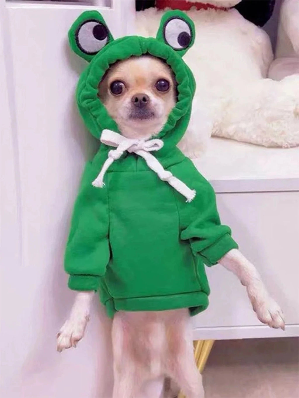 1PC Cute Frog Pet Sweater for Small and Medium Dogs - Green Dog Hoodie with Fun