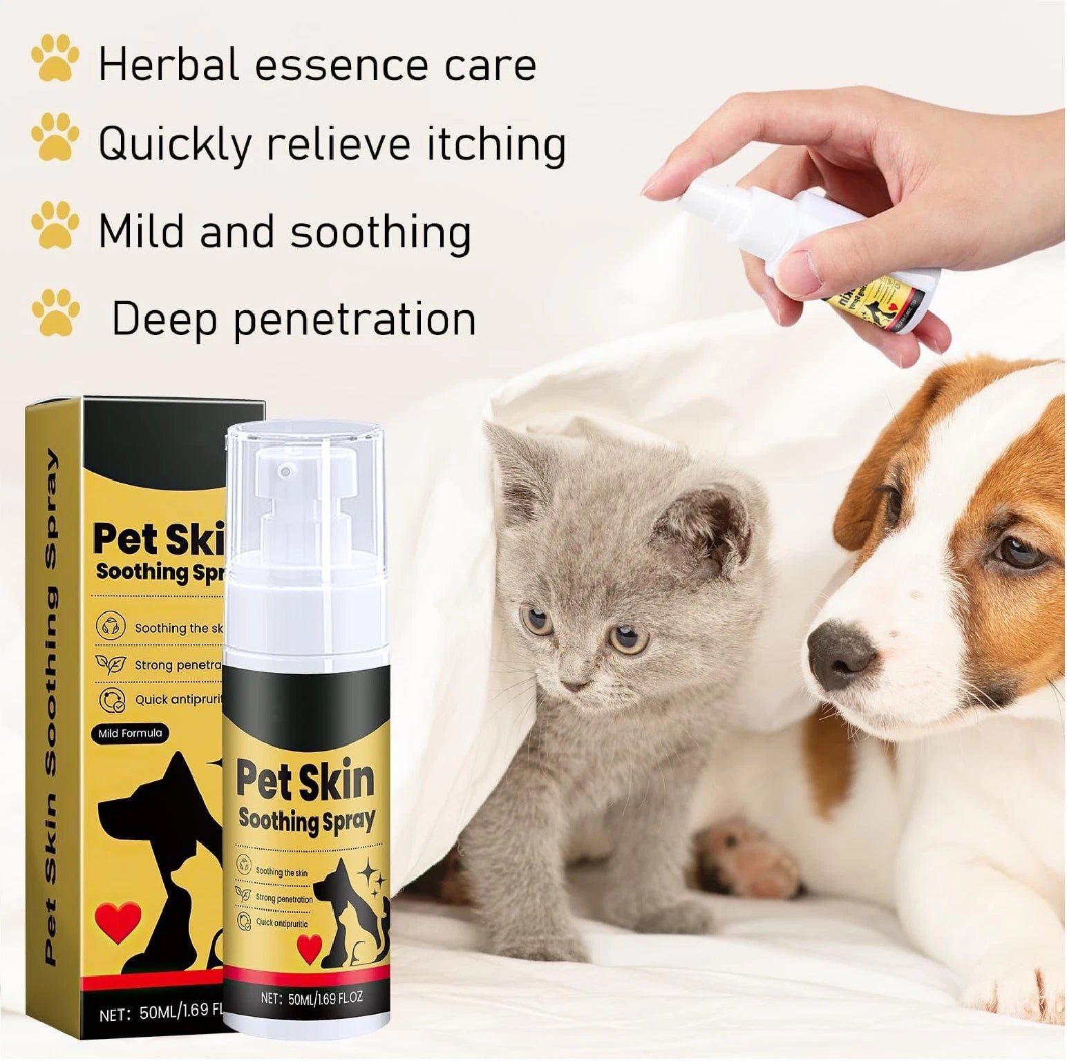 2Pcs Pet Skin Soothing Spray for Dogs,Pet Skin Treatment Spray for Dogs and Cats