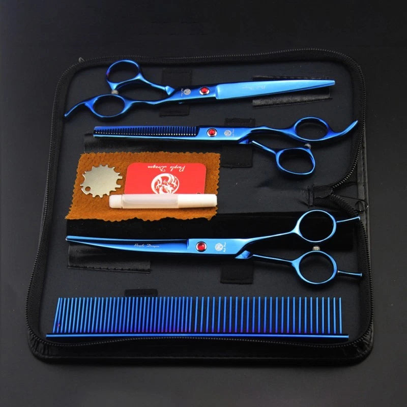 4Pcs/set 7 Inch Professional Pet Grooming Scissors Shears Dog Haircut Groom Set