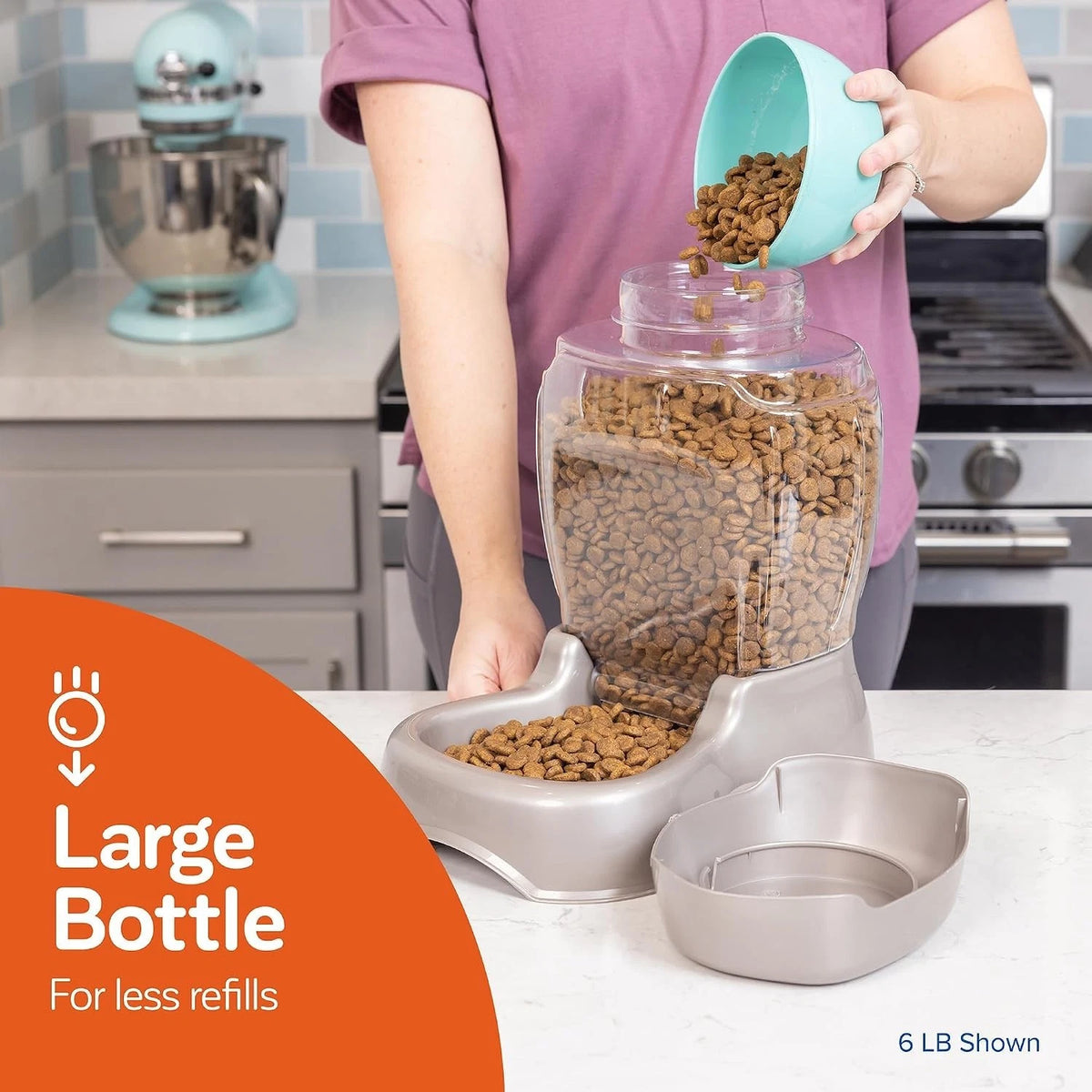 Whisker Friendly Pearlescent Pet Feeder - Accommodates Multiple Pets (6 lbs)