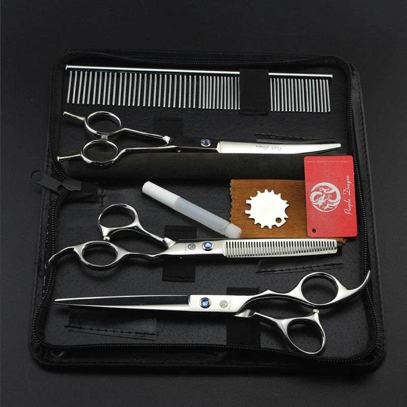 4Pcs/set 7 Inch Professional Pet Grooming Scissors Shears Dog Haircut Groom Set