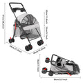 Lightweight Foldable Pet Stroller Cart for Small Dogs Cats, 40 lbs Capacity