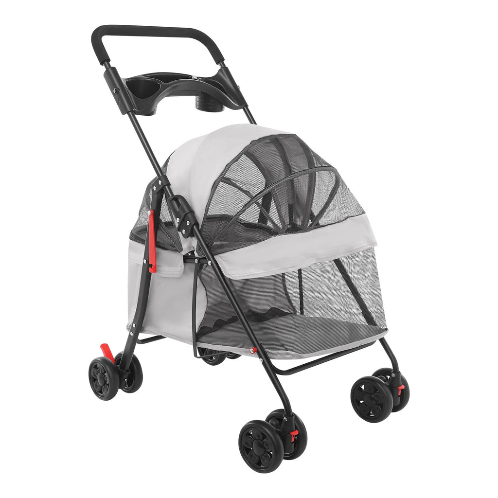 Lightweight Foldable Pet Stroller Cart for Small Dogs Cats, 40 lbs Capacity