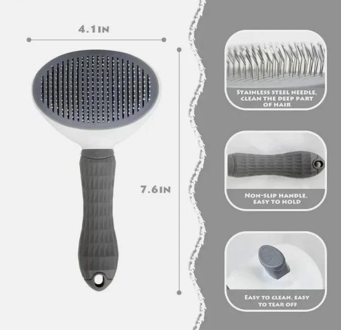 Pet Hair Remover Dog Cat Comb Grooming Massage Deshedding Self Cleaning Brush