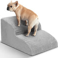 2-Step Curved Pet Stairs for Small Dogs &amp; Cats, New Gray Non-Slip Particle