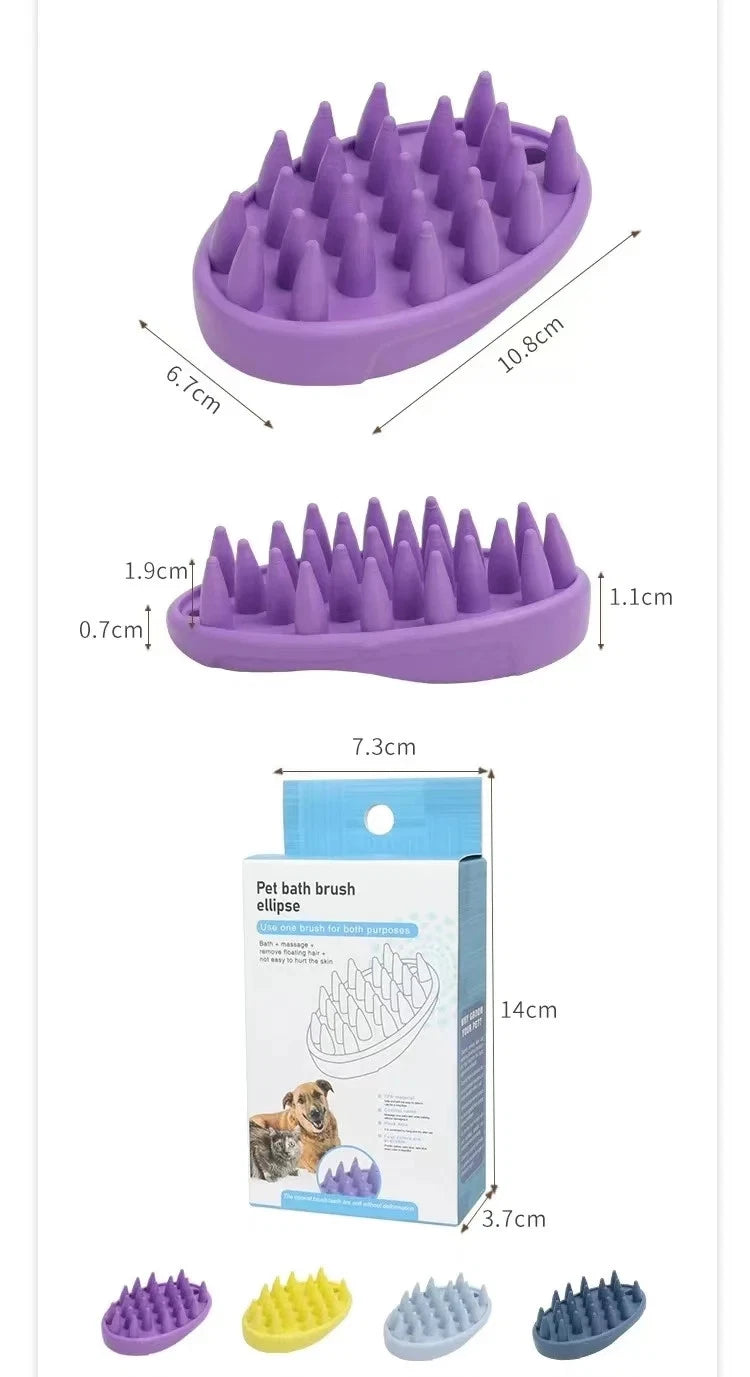 Bathroom Puppy Dog Cat Bath Massage Gloves Brush Safety Silicone Pet Accessories