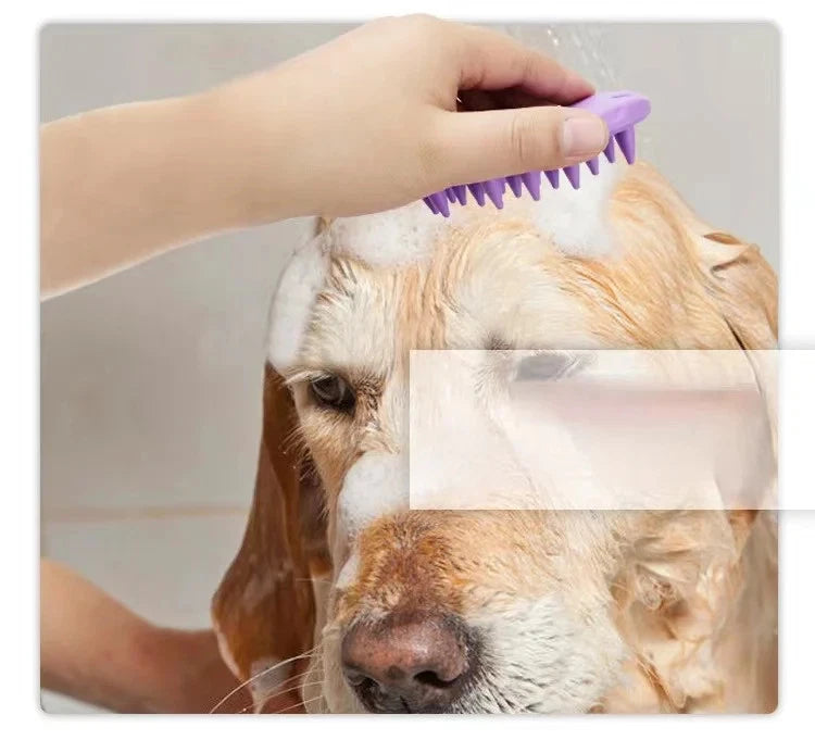 Bathroom Puppy Dog Cat Bath Massage Gloves Brush Safety Silicone Pet Accessories