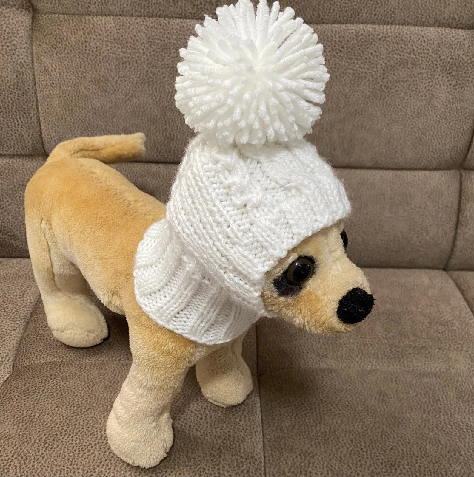 Pet clothes for small dog Knit Snow Hat with Pom Pom sizes XXS XS S nice Gift