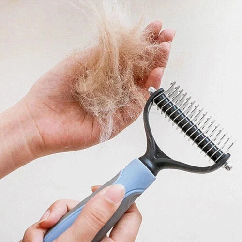 2Side Dog Brush for Shedding Dematting Pet Grooming Cat Hair Undercoat Rake Comb