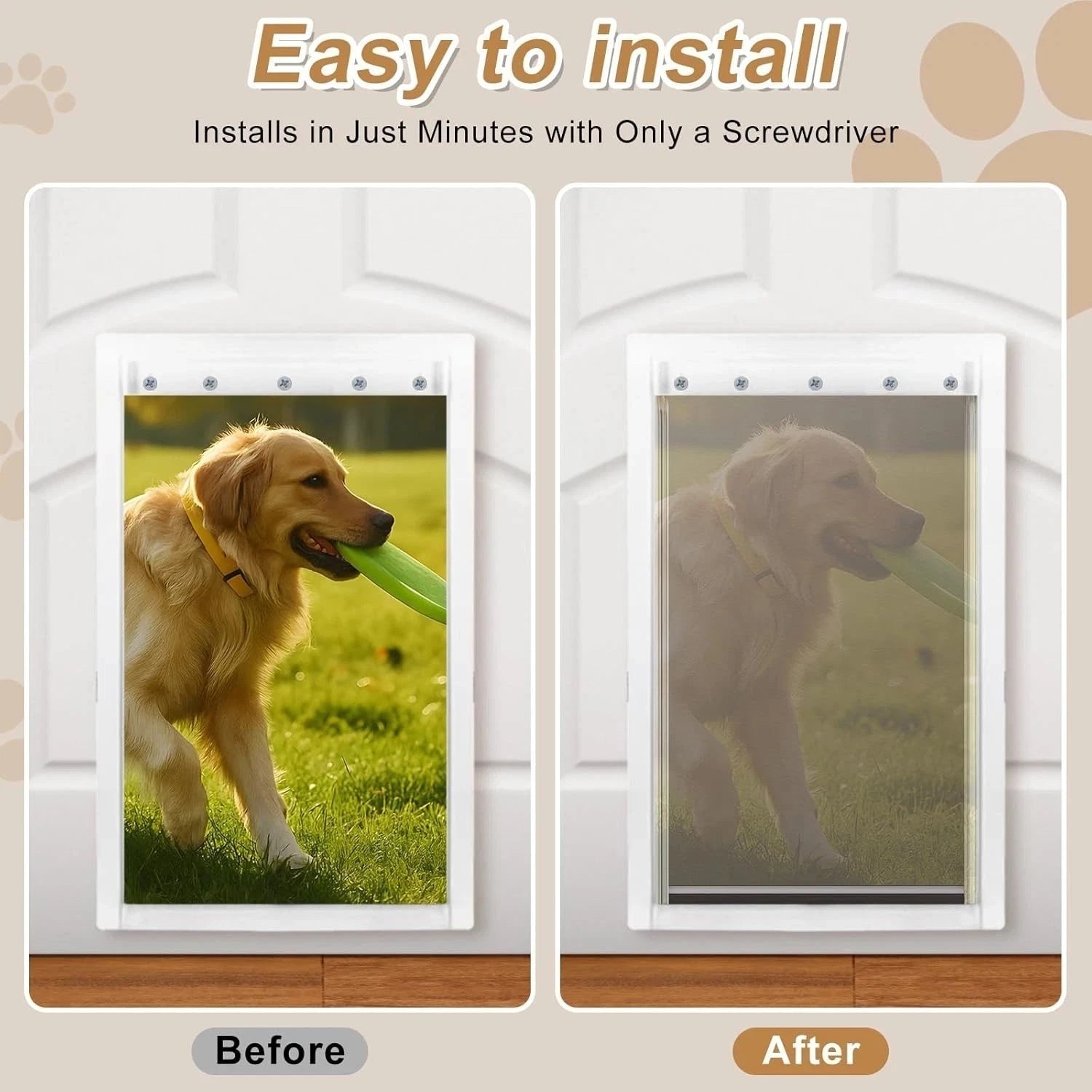 Large Dog Pet Door Replacement Flap PAC11-11039 For Pet Safe 16 7/8” x 10 1/8''
