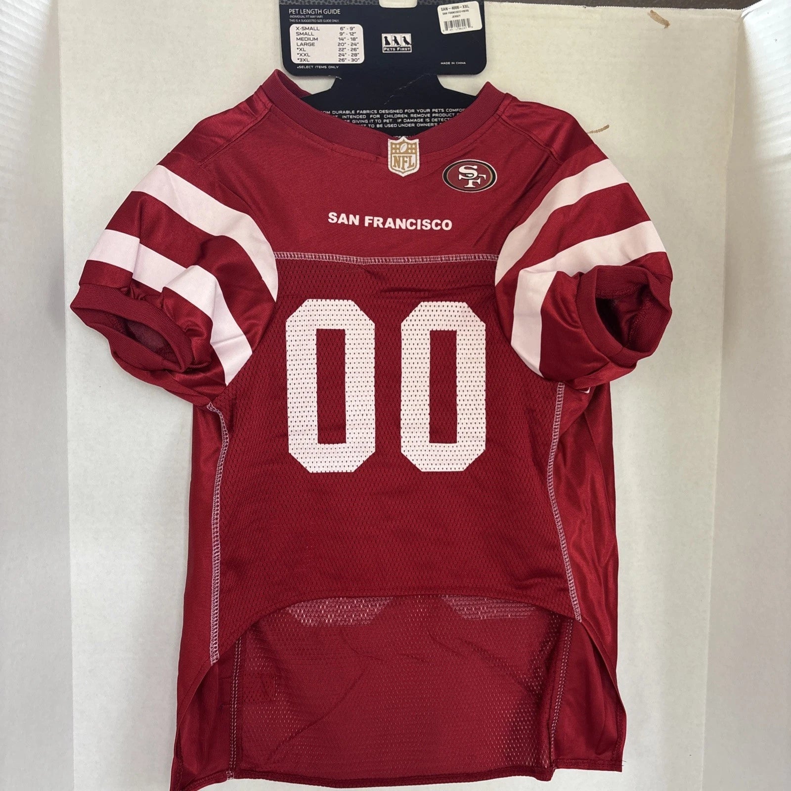 Pets First San Francisco 49ers Licensed NFL Mesh Football Jersey Dog XXL 24”-28”