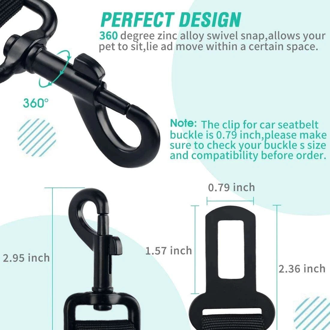 Dog Seat Belt Adjustable Pet Car Safety Harness