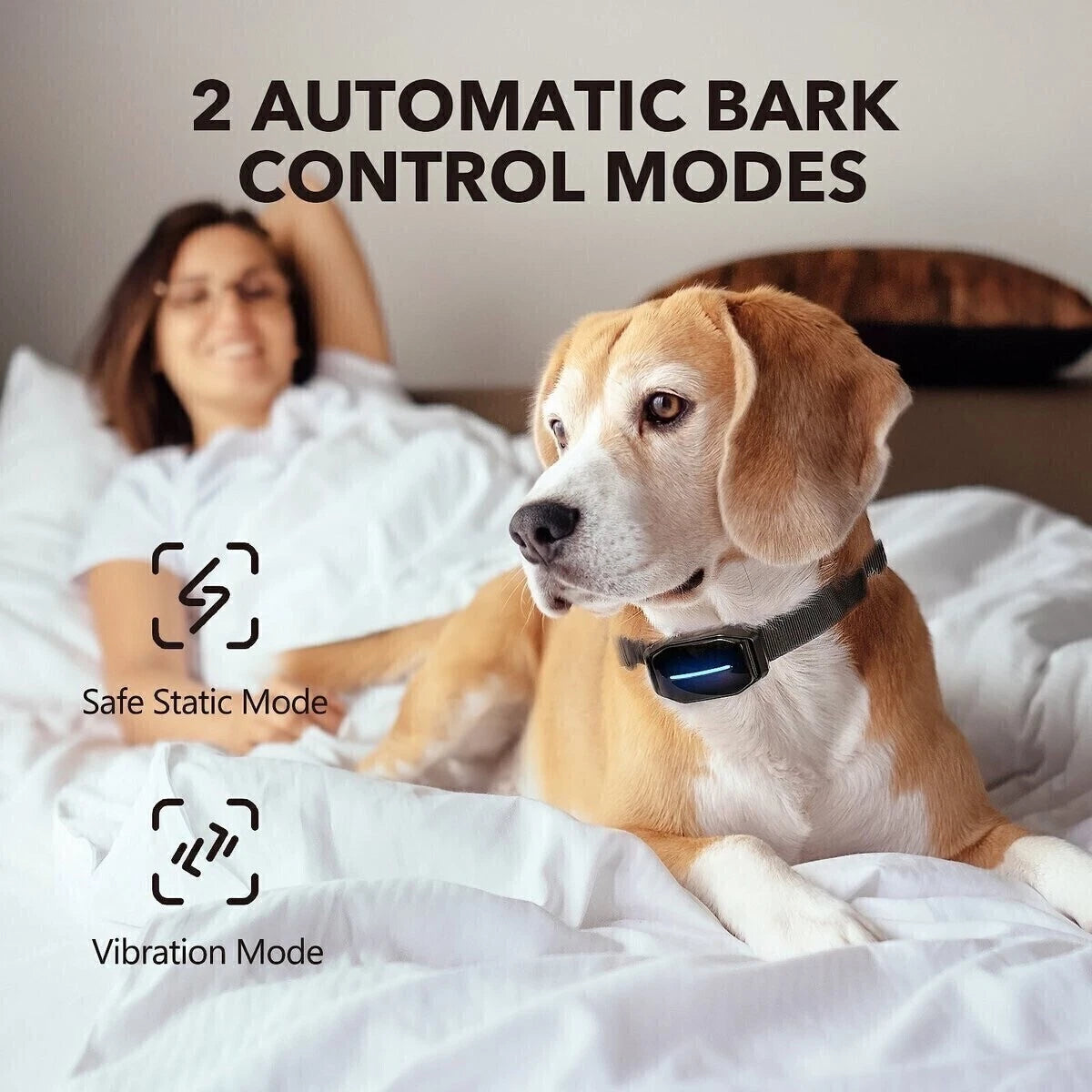 10Pc Dog Bark Control Shock Collar Two Safe Training Modes for Pets Rechargeable