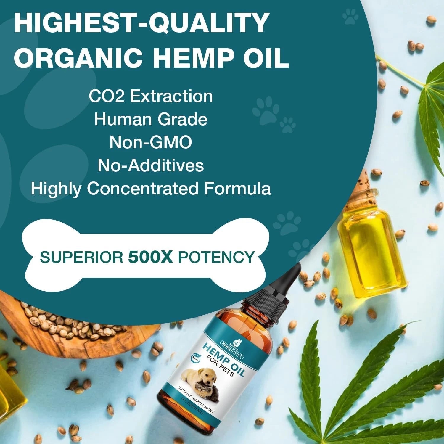 Pet Oil for Dogs and Cats Anxiety Stress Pain Relief Joint Hip Аrthritis Sleep A