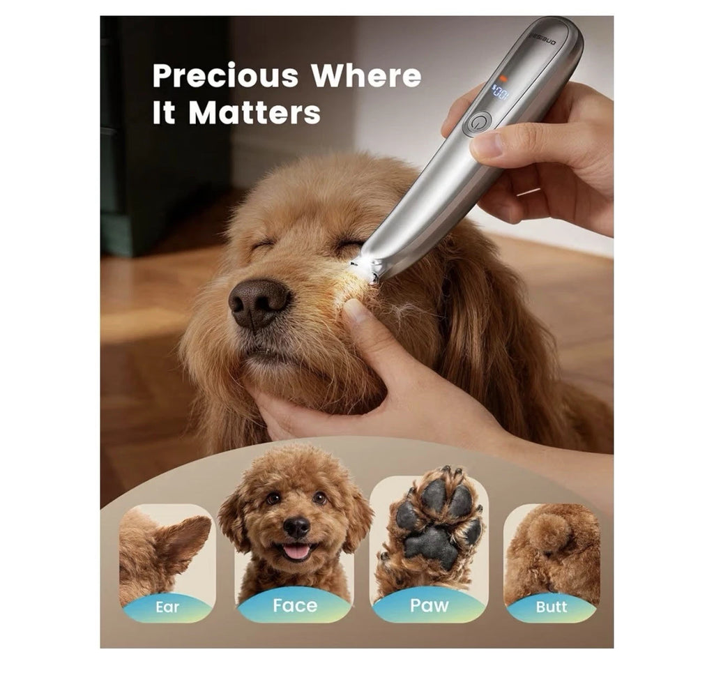 Oneisall Dog Paw Trimmer, 2-Speed Up to 6500 RPM, 35dB Low-Noise Safe Pet Paw