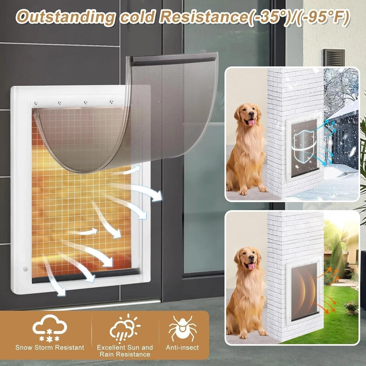 Large Dog Pet Door Replacement Flap PAC11-11039 For Pet Safe 16 7/8” x 10 1/8''