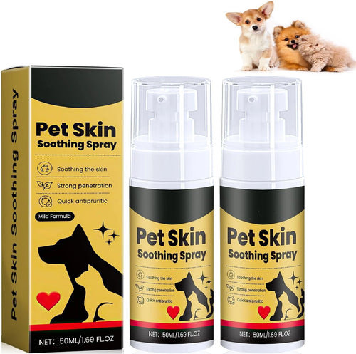 2Pcs Pet Skin Soothing Spray for Dogs,Pet Skin Treatment Spray for Dogs and Cats