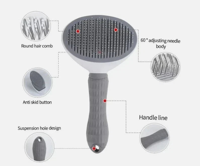 Pet Hair Remover Dog Cat Comb Grooming Massage Deshedding Self Cleaning Brush
