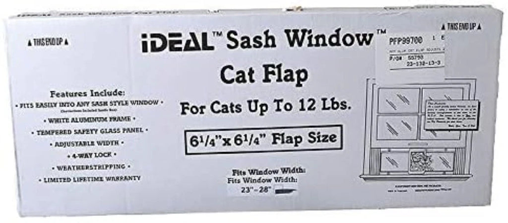 Aluminum Pet Door with Lock-out Slide | Fits Windows 23"-28" | 6" Flap Size