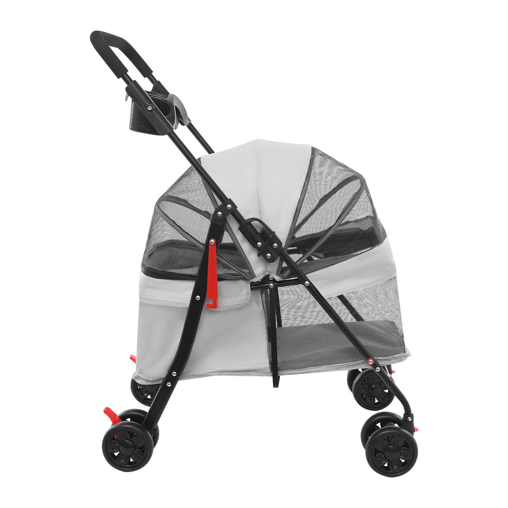 Lightweight Foldable Pet Stroller Cart for Small Dogs Cats, 40 lbs Capacity
