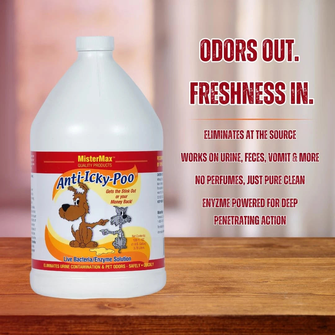 Anti Icky Poo Pet Urine Enzyme Cleaner &amp; Feces Odor Remover, Enzymatic Cleane...